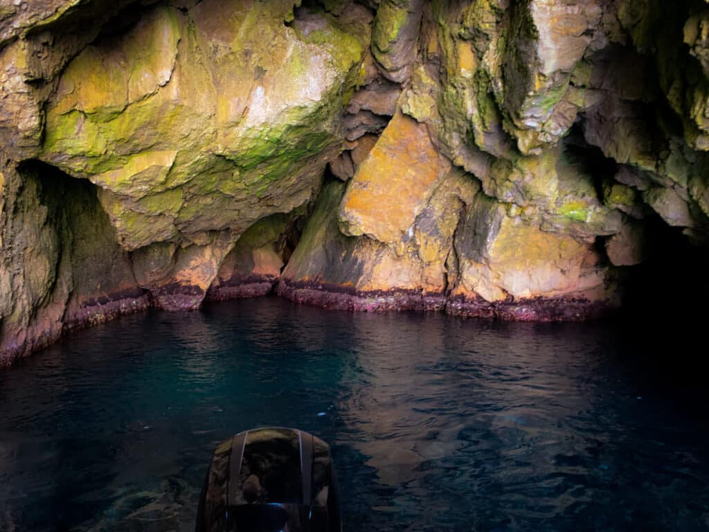 Speedboat Inside the Green Cave on Kalamota Island: Discovering Nature's Beauty