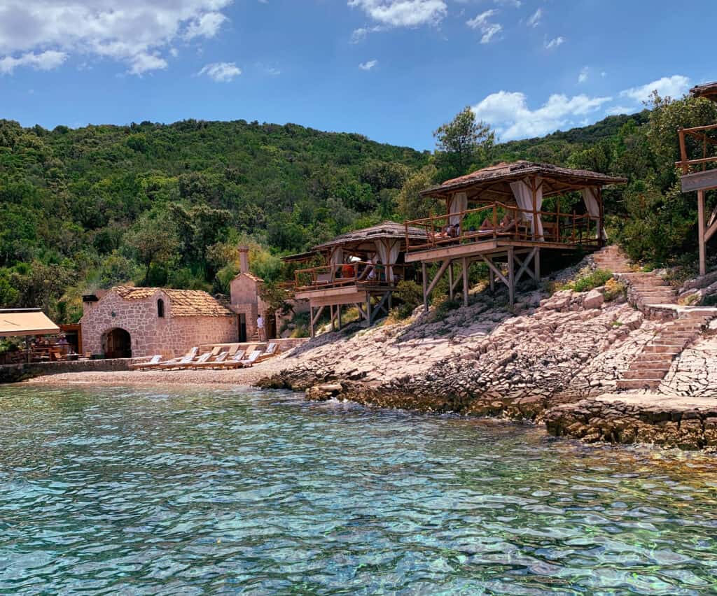 Cabanas at Bowa Restaurant on Šipan Island: Seaside Retreats for Ultimate Relaxation