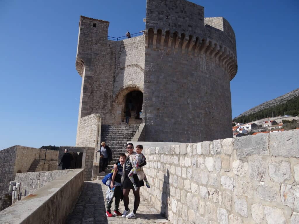 Family at Dubrovnik City Walls: Creating Memories Together