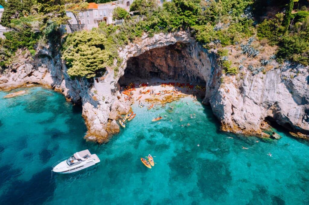 Great location for private boat tour in DubrovnikBetina Cave: A Hidden Gem Along Dubrovnik's Coastline