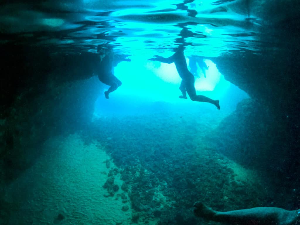 Blue Cave near Dubrovnik with clear blue water